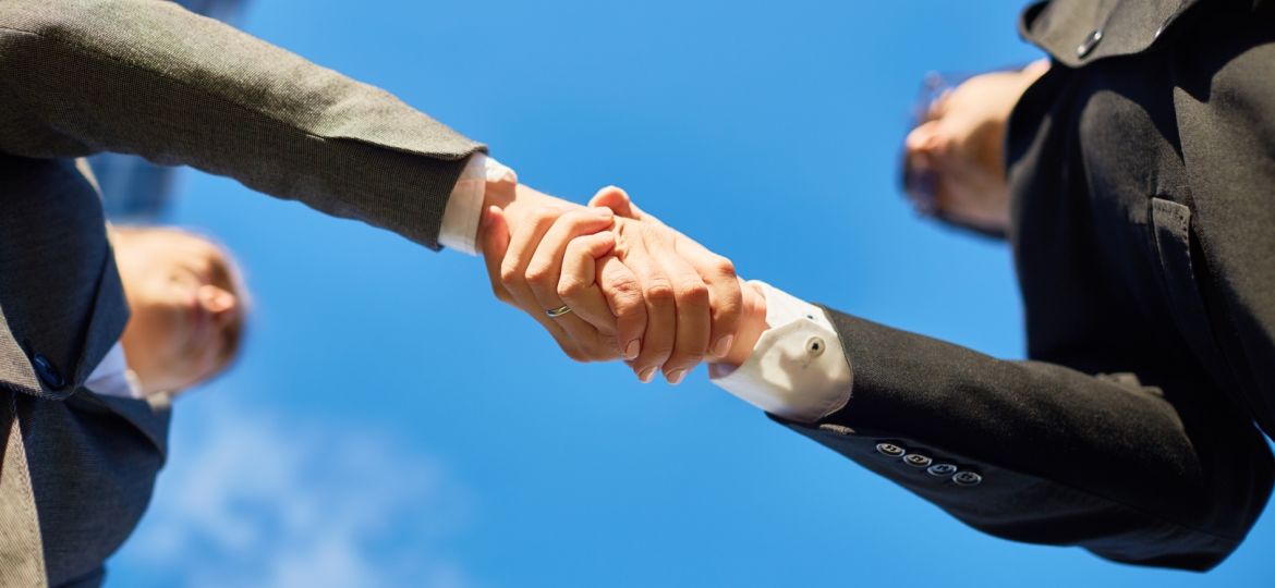 Hands of partners